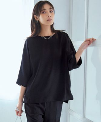 23区 (Women)/ニジュウサンク 【洗える/接触冷感/UVケア】ストレッチジョーゼット ドルマン カットソー(KKWOGM0432)