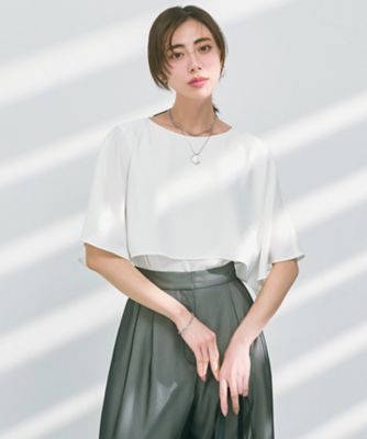23区 (Women)/ニジュウサンク 【吸水速乾／ＵＶカット／接触冷感】ストレッチジョーゼット　　ケープデザイン　カットソー（ＫＫＷＯＧＭ０４３３）