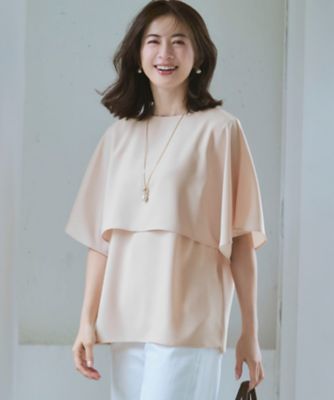 ＜23区 (Women)＞【新色追加】ストレッチジョーゼット　　ケープデザイン　カットソー（ＫＫＷＯＧＭ０４３３）