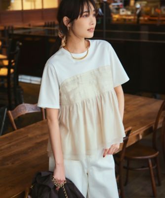 【杏さん着用／ＷＥＢ＆一部店舗限定カラーあり】オーガンジービスチェコンビ　カットソー（ＫＫＷＯＧＭ０４３６）