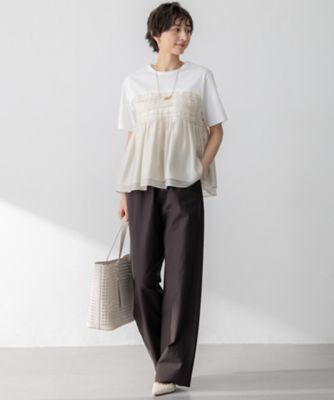 【杏さん着用／ＷＥＢ＆一部店舗限定カラーあり】オーガンジービスチェコンビ　カットソー（ＫＫＷＯＧＭ０４３６）