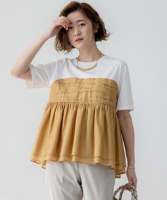 【杏さん着用／ＷＥＢ＆一部店舗限定カラーあり】オーガンジービスチェコンビ　カットソー（ＫＫＷＯＧＭ０４３６）