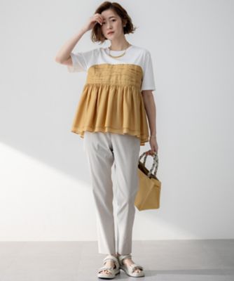 【杏さん着用／ＷＥＢ＆一部店舗限定カラーあり】オーガンジービスチェコンビ　カットソー（ＫＫＷＯＧＭ０４３６）