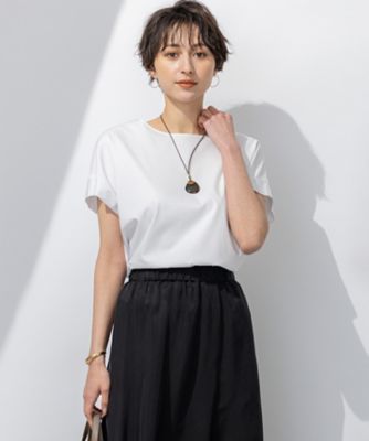 ＜23区 (Women)＞【汗じみ防止／洗える】スムースデザイン　フレンチスリーブ　Ｔシャツ（ＫＫＷＯＧＭ０５３２）