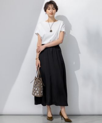 汗じみ防止／洗える】スムースデザイン フレンチスリーブ Tシャツ