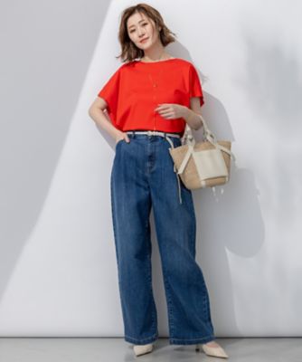 汗じみ防止／洗える】スムースデザイン フレンチスリーブ Tシャツ