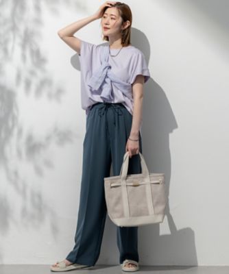 汗じみ防止／洗える】スムースデザイン フレンチスリーブ Tシャツ