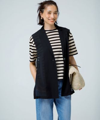 洗える】シアーフライスボーダー Tシャツ（KKWOGM0638