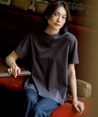 【SALE】23区 (Women)/ニジュウサンク【汗じみ防止/洗える】スムースデザイン バックフレア カットソー(KKWOGM0640) 035_コゲチャ トップス【三越伊勢丹/公式】