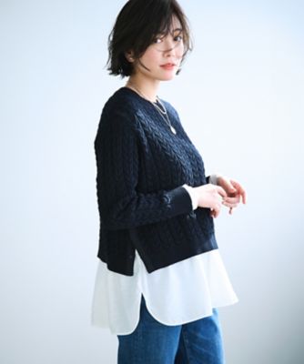 美品✨23区　25SS　洗えるシアータフタコンビカットソー　白　40　L 洗える】シアータフタ コンビ カットソー（KKWOGS0235