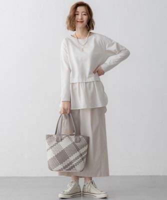 洗える】シアータフタ コンビ カットソー（KKWOGS0235