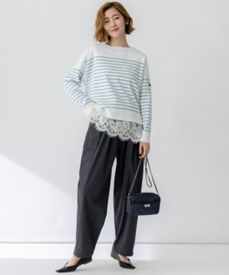 洗える】レースコンビストレッチ マットサテン インナー タンク