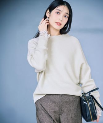 ナチュラルコットンベア レースレイヤード カットソー