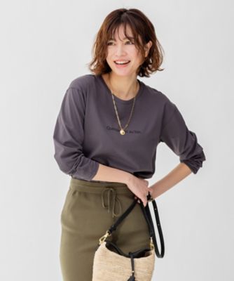 【洗える】クルーネック　ロゴロング　Ｔシャツ（ＫＫＷＯＩＺ０７２２）