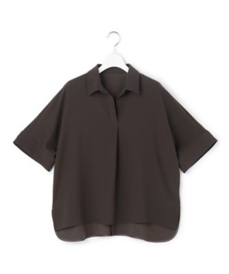 ストレッチジョーゼット スキッパーネック ブラウス