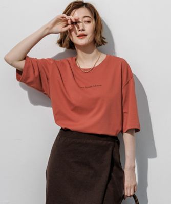 ドロップショルダー メッセージ ロゴTシャツ（KKWOLA0236