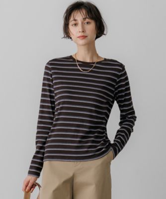 マルチボーダーフライス ロング Tシャツ（KKWOLA0334