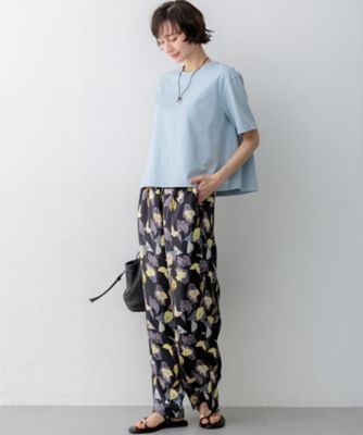 極美品 23区 大きいサイズ 44 フレア ゆったり カットソー Tシャツ スビンギザコットン フレア Tシャツ（KKWOLM0438） | 23区