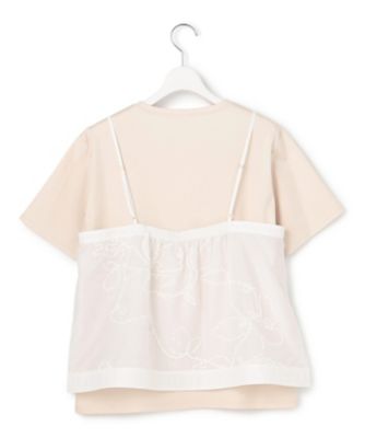 シアーエンブロイダリー　キャミソール　コンビ　Tシャツ シアーエンブロイダリー キャミソール コンビ Tシャツ