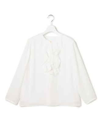 洗える】ジョーゼットフリル ブラウス（KKWOLS0032） | 23区