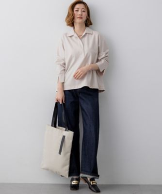 Sun エクリュ23 コンパクトツイル スキッパー カットソー（KKWOLS0233