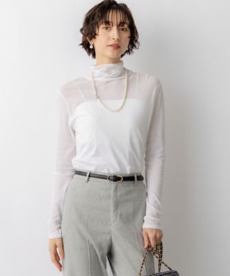 ＜23区 (Women)＞シアーフライス　レイヤード　タートル　カットソー（ＫＫＷＯＬＳ０２３８）