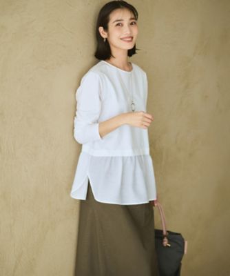 ナチュラルコットンベア シアードッキング カットソー