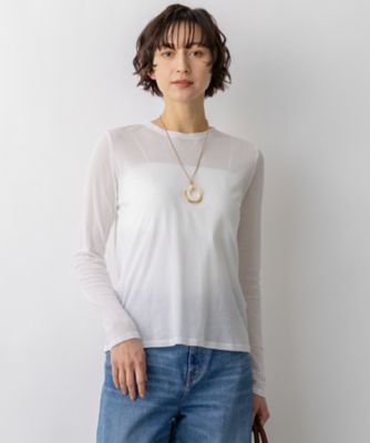 ＜23区 (Women)＞【見上愛さん着用】シアーフライス　レイヤード　ロンＴＥＥ（ＫＫＷＯＬＳ０３３２）