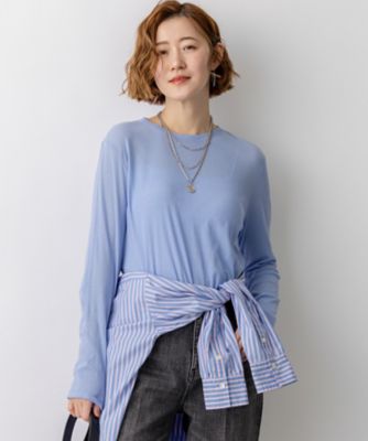 見上愛さん着用】シアーフライス レイヤード ロンTEE