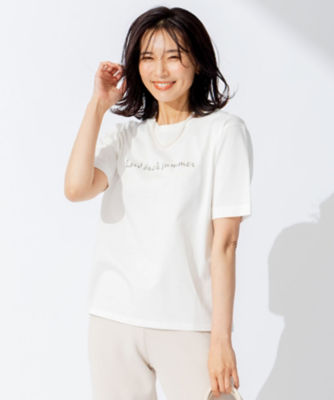 ＜23区 (Women)＞【洗える】スーピマコットン　ロゴ　Ｔシャツ（ＫＫＷＯＮＸ０１３２）