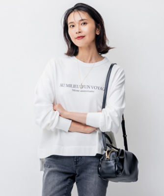 ＜23区 (Women)＞【洗える】フレンチコットンテリー　ロゴ　トップス（ＫＫＷＯＳＡ０３３５）