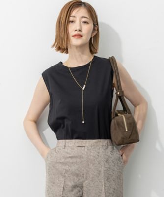 ＜23区 (Women)＞【新色追加／洗える】コットンベアジャージー　ノースリーブ　Ｔシャツ（ＫＫＷＯＳＭ０４３７）