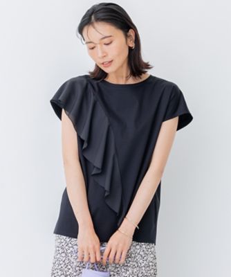 ＜23区 (Women)＞シアーフリルジャージー　ラッフル　カットソー（ＫＫＷＯＳＭ０６３０）