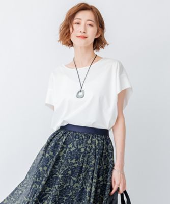 ＜23区 (Women)＞【洗える】コットンフォルムジャージー　ラウンドヘム　カットソー（ＫＫＷＯＳＭ０６３２）