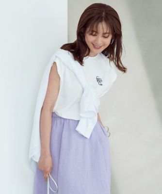 ＜23区 (Women)＞【洗える】ポイントロゴ　Ｔシャツ（ＫＫＷＯＳＭ０６３５）