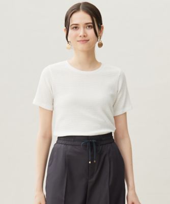 ＜自由区 L (Women/大きいサイズ)＞【洗える】シャーリングジャージー　Ｔシャツ（ＫＫＷＲＧＡ０１３３）