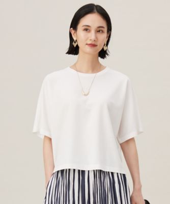 ＜自由区 L (Women/大きいサイズ)＞【接触冷感・ＵＶカット・吸水速乾・抗菌防臭・洗える】ハイカウントクロップド丈　Ｔシャツ（ＫＫＷＲＧＭ０４３１）