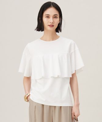 ＜自由区 L (Women/大きいサイズ)＞【接触冷感・ＵＶカット・吸水速乾・抗菌防臭・洗える】ハイツイストポンチフレアディティール　カットソー（ＫＫＷＲＧＭ０５３３）