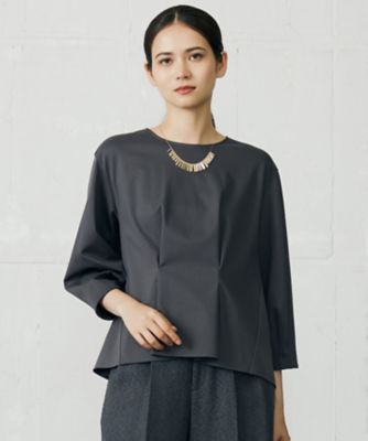 ＜自由区 L (Women/大きいサイズ)＞クリアコットンポンチタックジャージ　カットソー（ＫＫＷＲＧＷ０４３１）