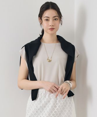 ＜自由区 L (Women/大きいサイズ)＞【１７号サイズまで展開・ＷＥＢ先行販売】ストレッチアムンゼンフレンチスリーブ　カットソー（ＫＫＷＲＬＭ０４３２）