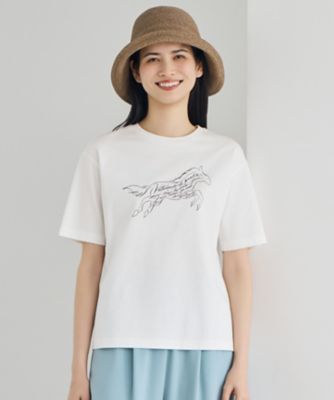 ＜自由区 L (Women/大きいサイズ)＞【カタログ掲載】ホースモチーフロゴ　Ｔシャツ（ＫＫＷＲＬＭ０５３６）