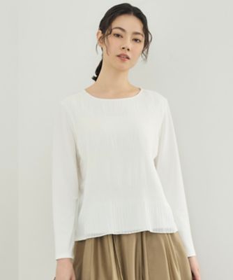 ＜自由区 L (Women/大きいサイズ)＞プリーツコンビジャージ　ブラウス（ＫＫＷＲＬＳ０２３１）