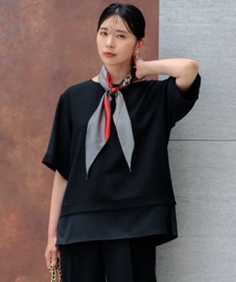 ＜23区 S (Women/小さいサイズ)＞【洗える】ストレッチジョーゼット　ラウンドネック　カットソー（ＫＫＷＳＣＡ０２３０）