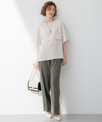【洗える】ストレッチジョーゼット フォルム カットソー 洗える】ストレッチジョーゼット フォルム カットソー / 23区 S
