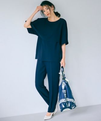 ☆美品☆23区 【洗える】ストレッチジョーゼット レイヤー カットソー　24SS 洗える】ストレッチジョーゼット レイヤー カットソー