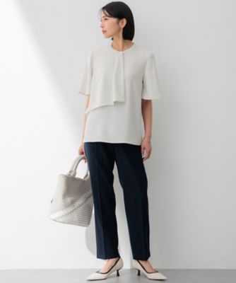 【洗える】ストレッチジョーゼット　アシンメトリー　カットソー（ＫＫＷＳＣＭ０４３４）