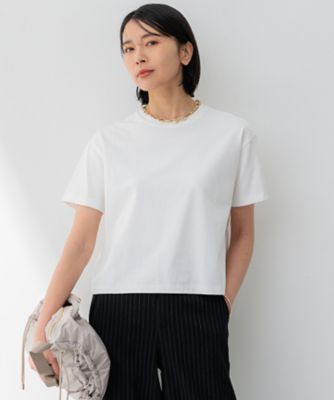 ＜23区 S (Women/小さいサイズ)＞【洗える】スビンギザ　クロップド　Ｔシャツ（ＫＫＷＳＣＭ０４３８）