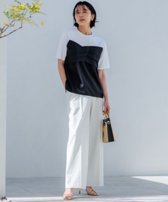 【ＷＥＢ限定カラーあり／洗える】スムースデザイン　コンビ　カットソー（ＫＫＷＳＣＭ０５３０）