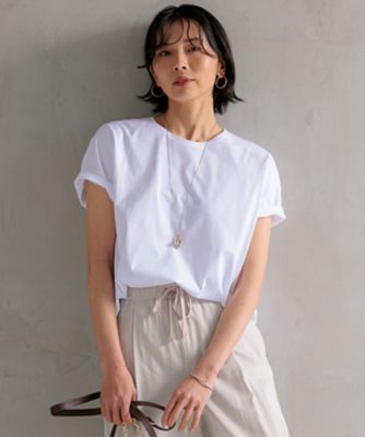 ＜三越伊勢丹/公式＞ 23区 S (Women/小さいサイズ)/ニジュウサンク エス ALBINIコーコラン シャツテール Tシャツ 001_シロ トップス【三越伊勢丹/公式】