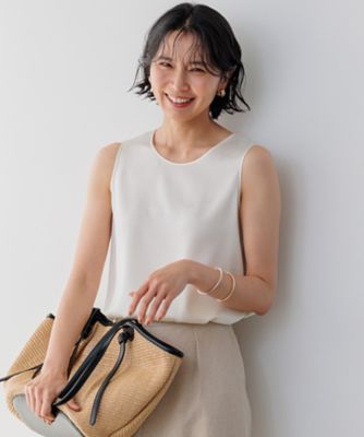＜23区 S (Women/小さいサイズ)＞【洗える】サテン　タンクトップ（ＫＫＷＳＣＭ０５４１）